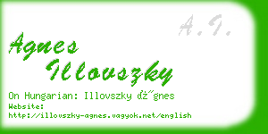 agnes illovszky business card